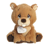Soft-furred Bizzy Beaver plush from Precious Moments, perfect as a comforting companion or gift.